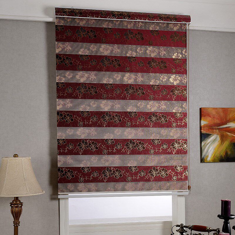 韩式卷帘加厚柔纱帘双层百叶窗帘阳台卧室成品定制窗帘遮光免打孔