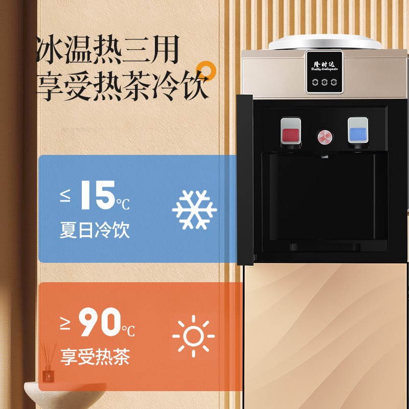 隆时达饮水机家用立式冷热迷你办公室节能双门制冷智能小型热水机