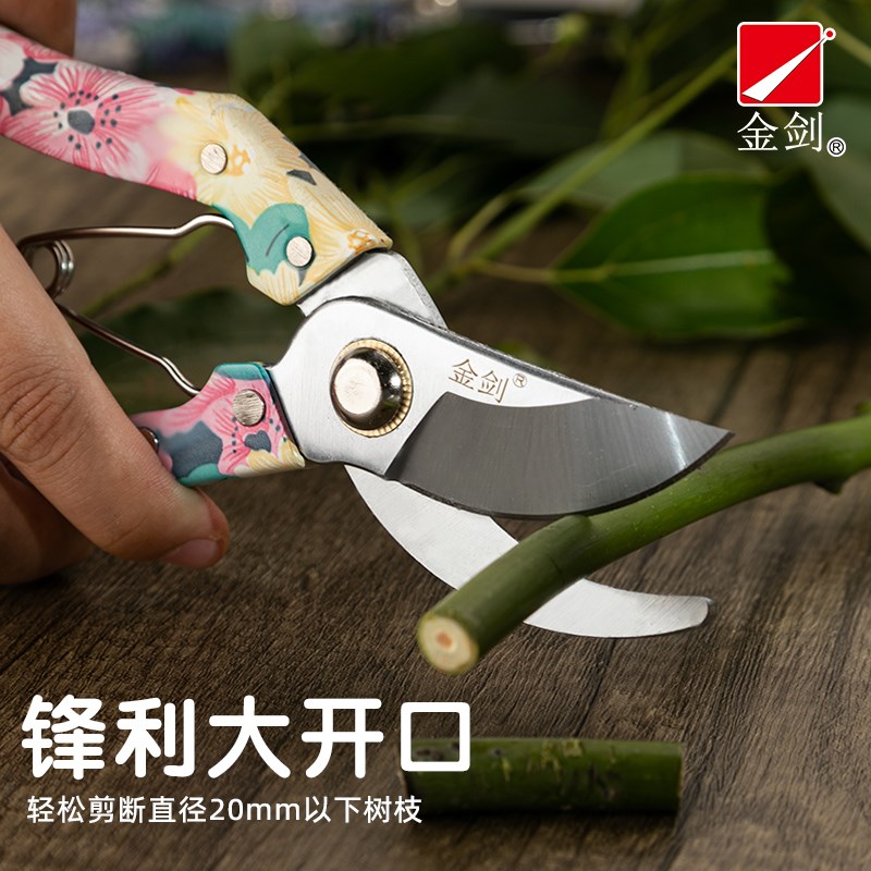 金剑家用园艺剪刀果树修枝修剪花艺枝剪子剪枝园林工具专用花剪