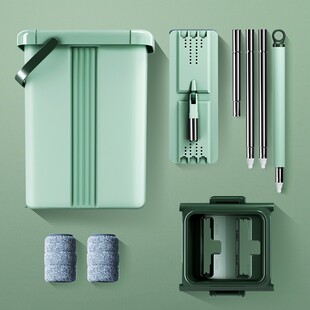 五月花 特大号刮刮桶免手洗38cm平板拖把干湿两用拖布墩布PB02