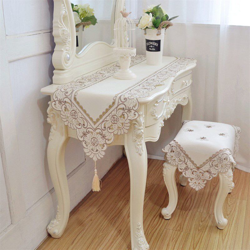 欧式梳妆台桌布防尘盖巾布艺卧室化妆台电视柜鞋柜美甲桌桌旗桌垫