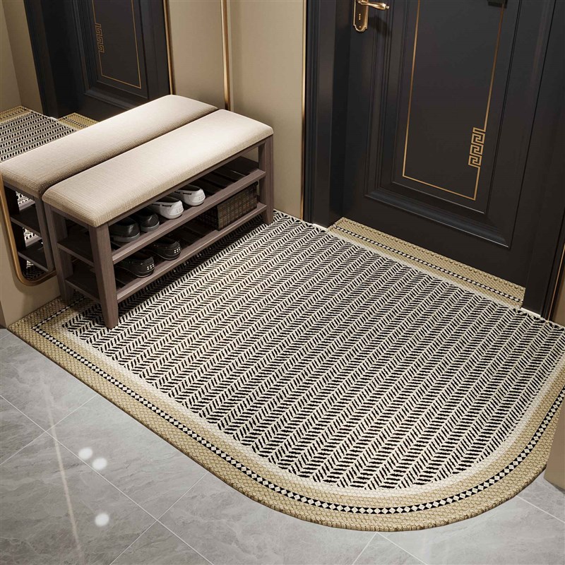 圆角中古风地垫入户门进门地毯门口家用门垫防滑客厅高级玄关脚垫
