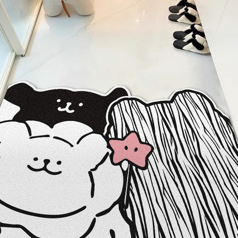 丝圈入户门地垫防滑耐磨可擦免洗家用玄关地毯家用可裁剪定制脚垫