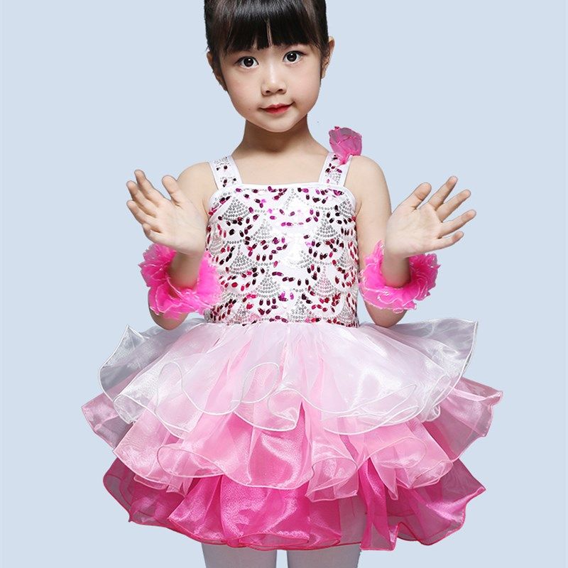 元旦儿童演出服蓬蓬裙纱裙女童幼儿园舞蹈演出服装儿童节表演服女