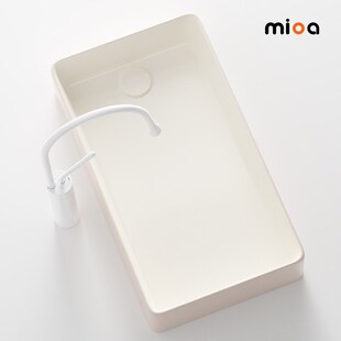 侧边下水台上盆阳台洗手盆洗衣机左右侧排水偏口家用陶瓷方形面盆