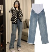 子春夏季 春秋款 外穿2025新款 孕妇裤 春装 阔腿裤 不勒肚子打底牛仔裤