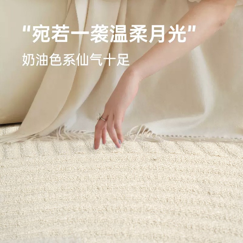 防水防污c奶油风地毯极简可擦免洗客厅房间卧室轻奢高级2023新款