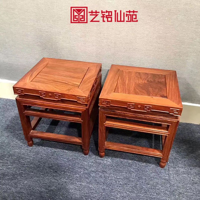 非花富贵凳红木凳子实木家用小方凳仿古中式凳子餐桌凳换鞋凳板凳