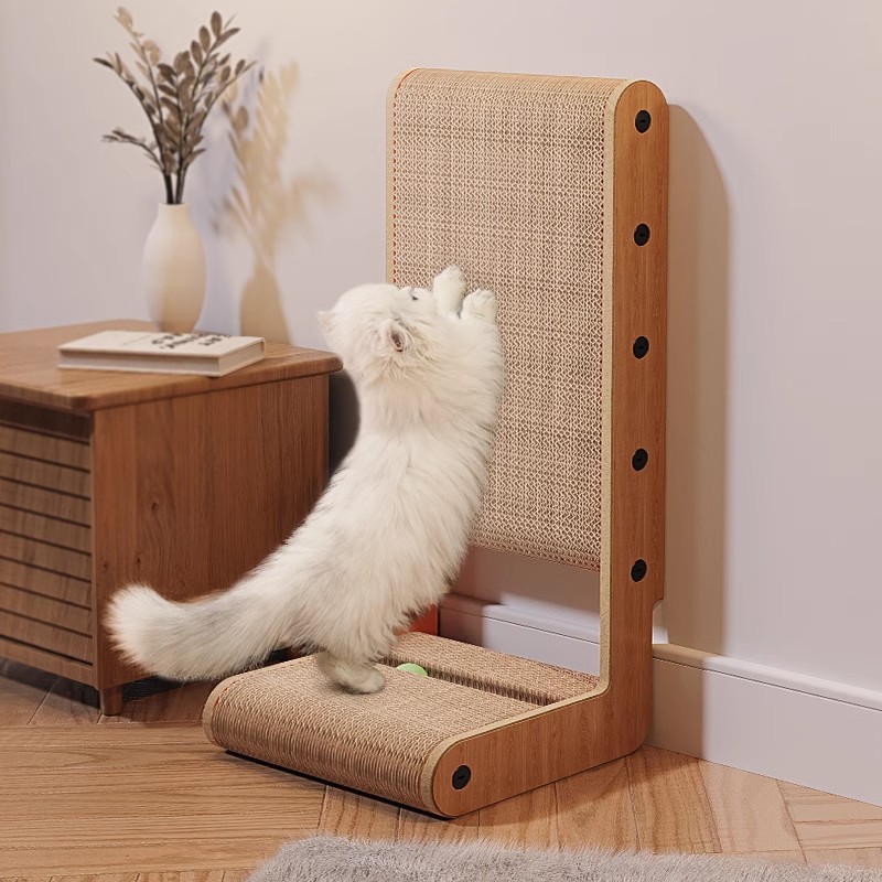 猫抓板贴墙耐磨不掉屑加厚立式L型猫窝一体防P猫耐抓沙发保护玩具