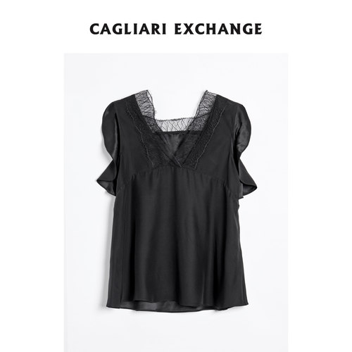 CAGLIARI EXCHANGE/卡利亚里桑蚕丝法式蕾丝背心4402105