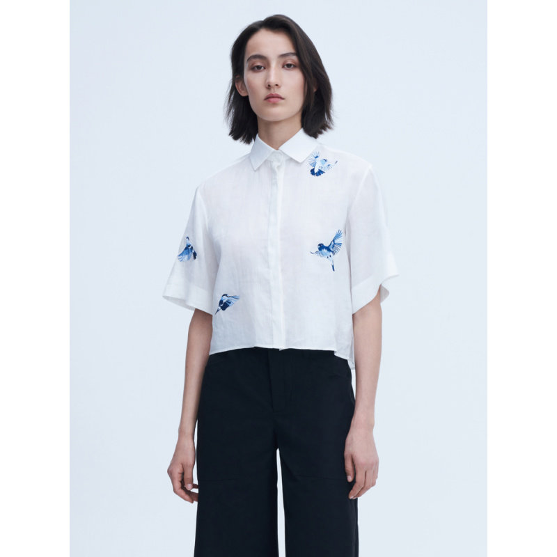 CAGLIARI EXCHANGE/卡利亚里刺绣短袖衬衫3904020