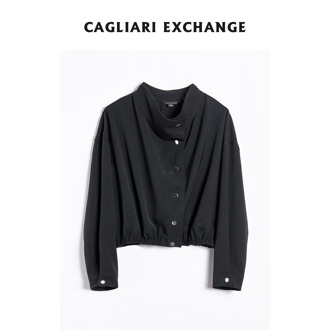 CAGLIARI EXCHANGE/卡利亚里立裁垂领风衣外套4402037