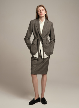 CAGLIARI EXCHANGE/卡利亚里格纹铅笔半裙4006211