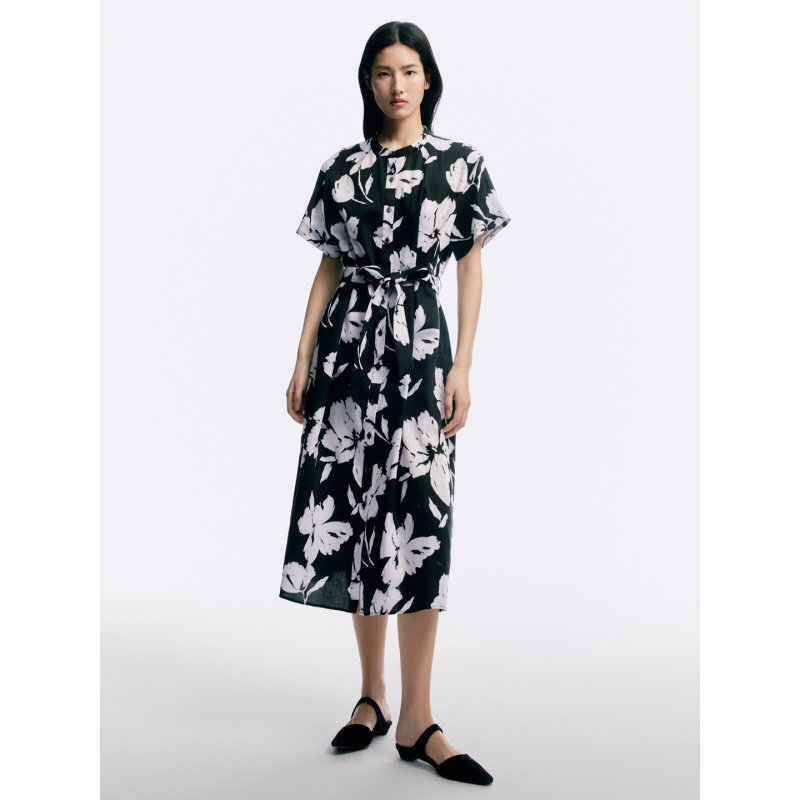 CAGLIARI EXCHANGE/卡利亚里短袖系带印花连衣裙4107029,女装/女士精品,连衣裙,淘宝优惠券,粉丝福利购,淘宝优惠卷