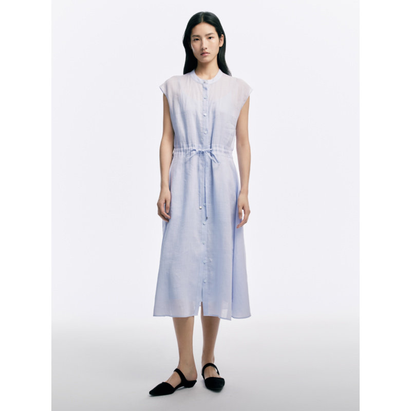 CAGLIARI EXCHANGE/卡利亚里排扣系带长连衣裙4107009