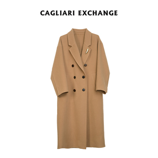 大衣4408021 卡利亚里羊毛羊绒混纺金属扣长款 CAGLIARI EXCHANGE