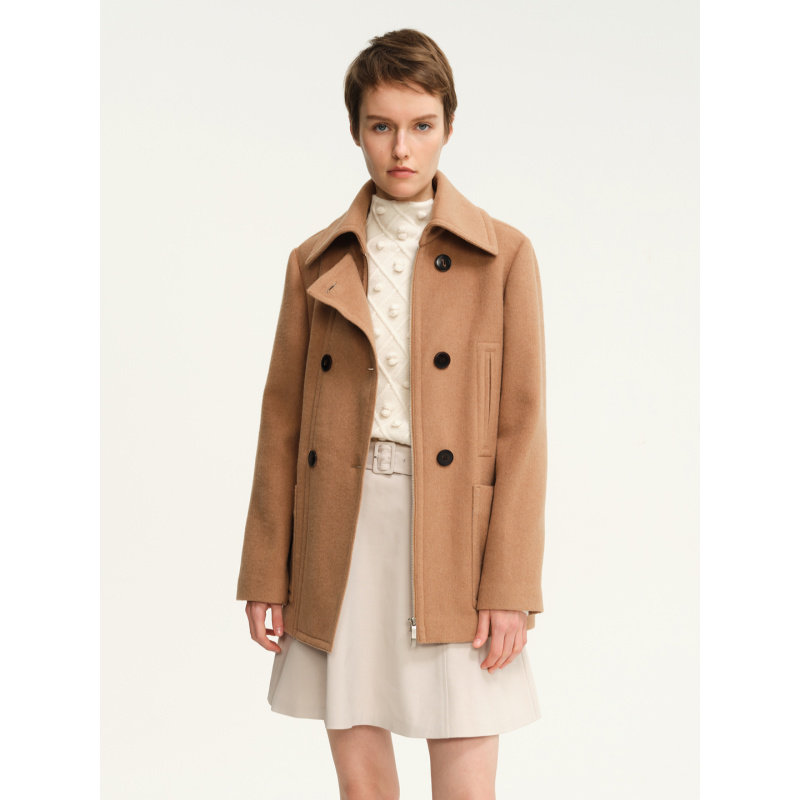 CAGLIARI EXCHANGE/卡利亚里双排扣不对称大衣4008015