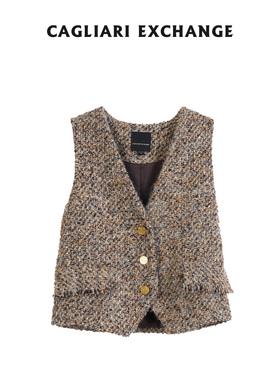 CAGLIARI EXCHANGE/卡利亚里法式复古金扣马夹4402036