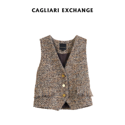 CAGLIARI EXCHANGE/卡利亚里法式复古金扣马夹4402036