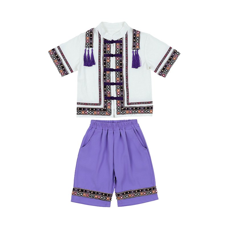 三月三民族服装儿童中国风古装女童男童壮族少数民族幼儿园表演服