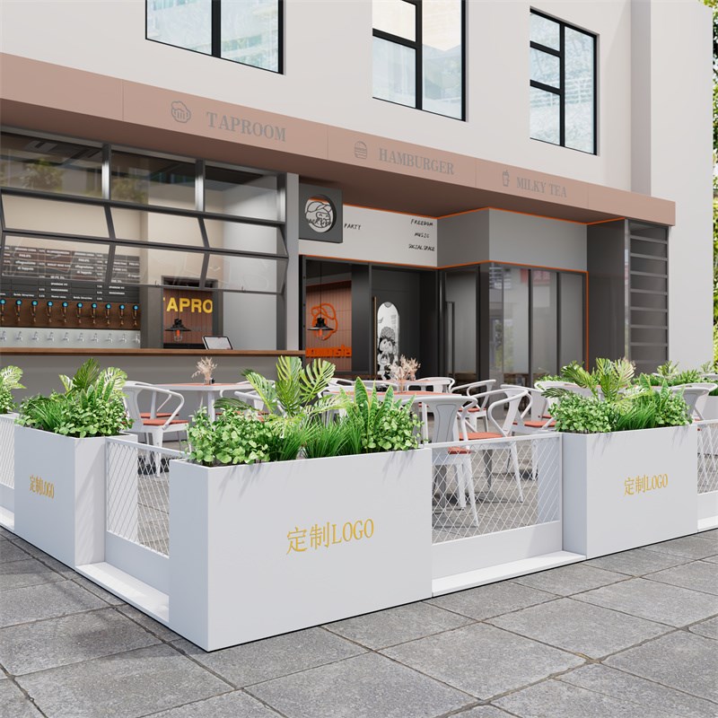 不锈钢花箱广场售楼部商业铁艺花坛围栏室外露天庭院隔断花槽定制