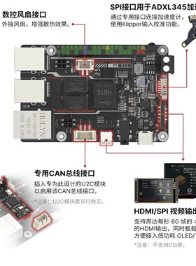 BTT PI派开发板Klipper上位机H616平替树莓派3B主板单片机