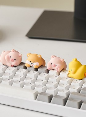 可爱动物电脑显示器屏幕趴趴摆件办公室女生工位装饰解压治愈礼物