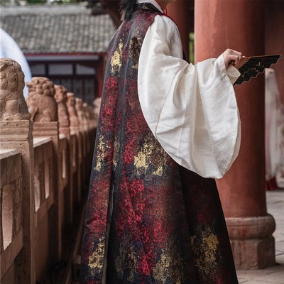 惜物国风 明制汉服方领罩甲织金男女款百搭比甲日常汉服-鎏金罩甲