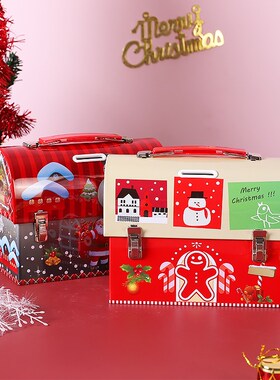 创意圣诞节糖果盒子家用存钱罐儿童男孩女孩礼物手提马口铁储蓄罐