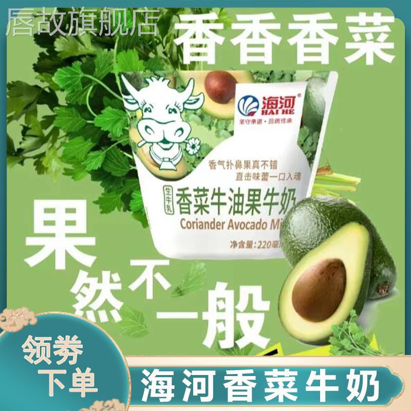 海河香菜牛奶牛油果香菜味牛奶樱花白桃风味奶学生早餐奶牛奶饮品