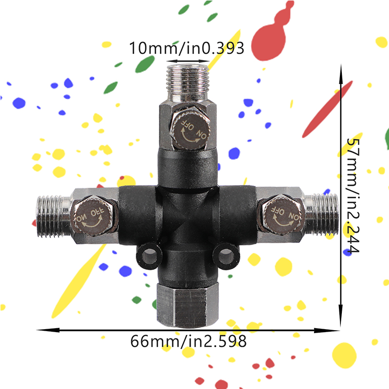 模型气泵三通转接头 1/8螺纹喷笔气管连接头  可调压气泵分流器