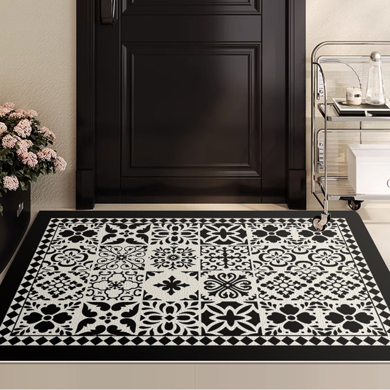 法式地垫入户门垫复古pvc可擦免洗进门脚垫门口家用地毯换鞋垫子,居家布艺,入户地垫,淘宝优惠券,粉丝福利购,淘宝优惠卷