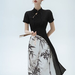 旗袍年轻款高端气质汉服女款改良唐装女夏中国风女装新中式连衣裙