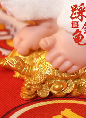 一周岁抓周乌龟纪念宝宝踩金龟千年龟中式纯手工艺抓周生日摆件