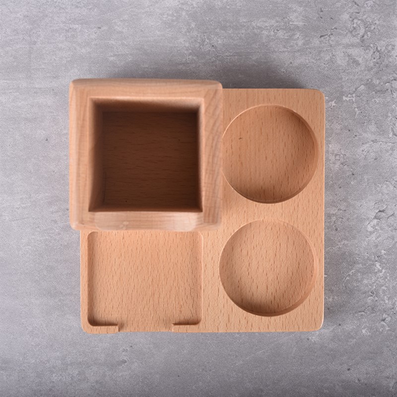 咖啡压粉器底座木质填压座压粉垫咖啡机手柄器具套装布粉器收纳座