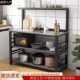 厨房操作台不锈钢落地多层锅具用品收纳柜烤箱微波炉置物架餐边柜