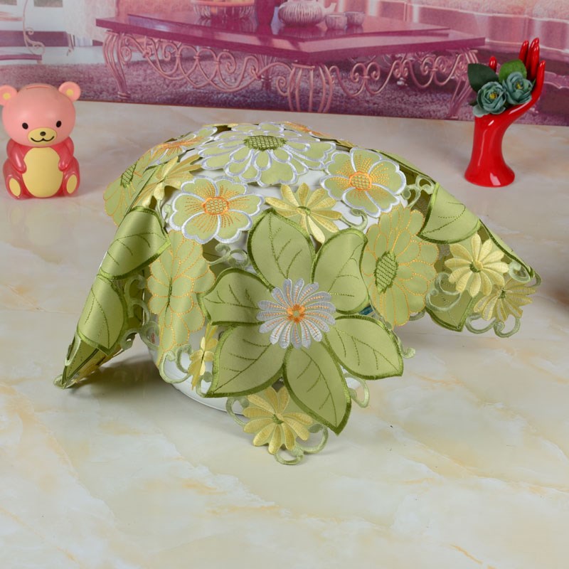 布艺家用电器套白色多款镂空布台灯盖巾防尘电饭锅绣花盖巾多用罩