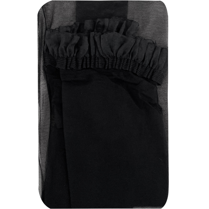 夜间教习室黑色丝袜女长筒花边过膝秋季薄款丝袜蕾丝袜子超薄jk