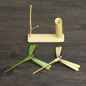 竹蜻蜓平衡摆件悬浮木质创意竹制纯手工艺装 饰DIY玩具平衡鸟网红