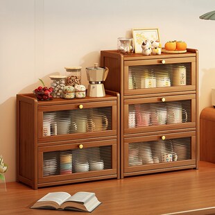 桌面置物架防尘桌上办公室工位收纳柜家用书桌台面茶具茶叶水杯架