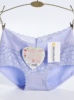 黛丝少女内裤性感V蕾丝边网纱镂空透气无痕中腰平角裤头网纱21935