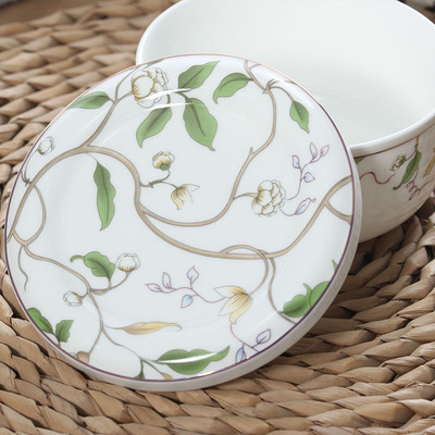 加深带盖碗 可微波大号家用泡面碗陶瓷碗饭盒碗骨瓷保鲜碗蒸蛋碗