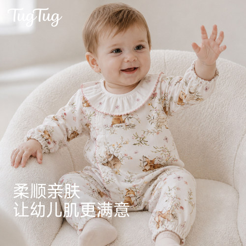 TugTug婴儿长袖连体衣秋外穿