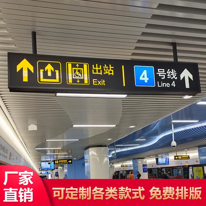 商场吊牌灯箱指示牌广告牌定制收银台地下车库超市悬挂双面定做