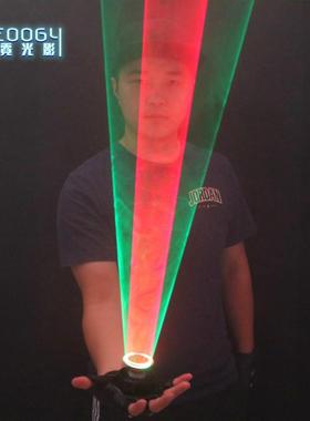 定制红绿色镭射激光手套旋涡酒吧夜店发光手套led荧光舞台道具潮
