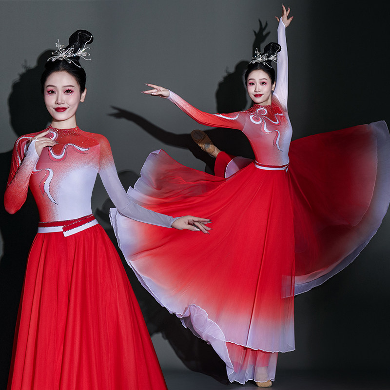 现代惊鸿舞蹈服装连衣裙中图片