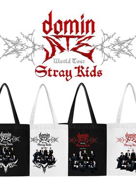 stray kids 2025ATE新款logo海报帆布袋时尚托特包拉链手拎单肩包