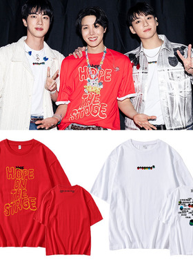 jhope郑号锡2025演唱会HopeOnTheStage同款短袖T恤宽松印花衣服