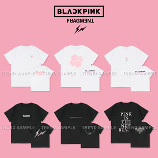 BLACKPINK联名藤原浩周边同款短袖t恤衣服男女宽松短袖上衣应援服