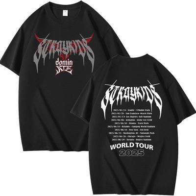 Stray Kids Dominate skzoo周边组合周边印花夏季短袖T恤纯棉宽松